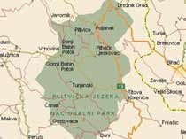 Mapka Nrodnho parku Plitvick jazer